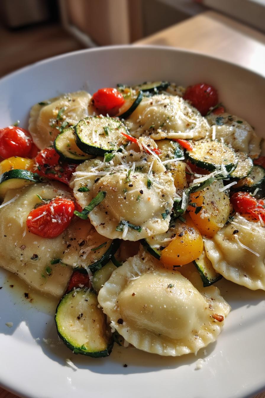 Ravioli and Veggies - detail 1