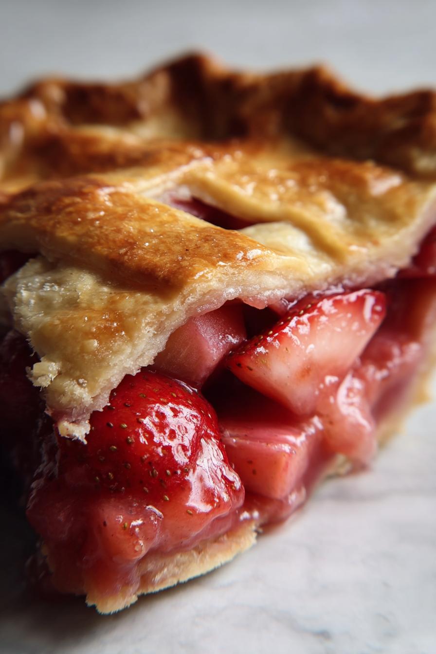 Strawberry rhubarb pie - detail 2