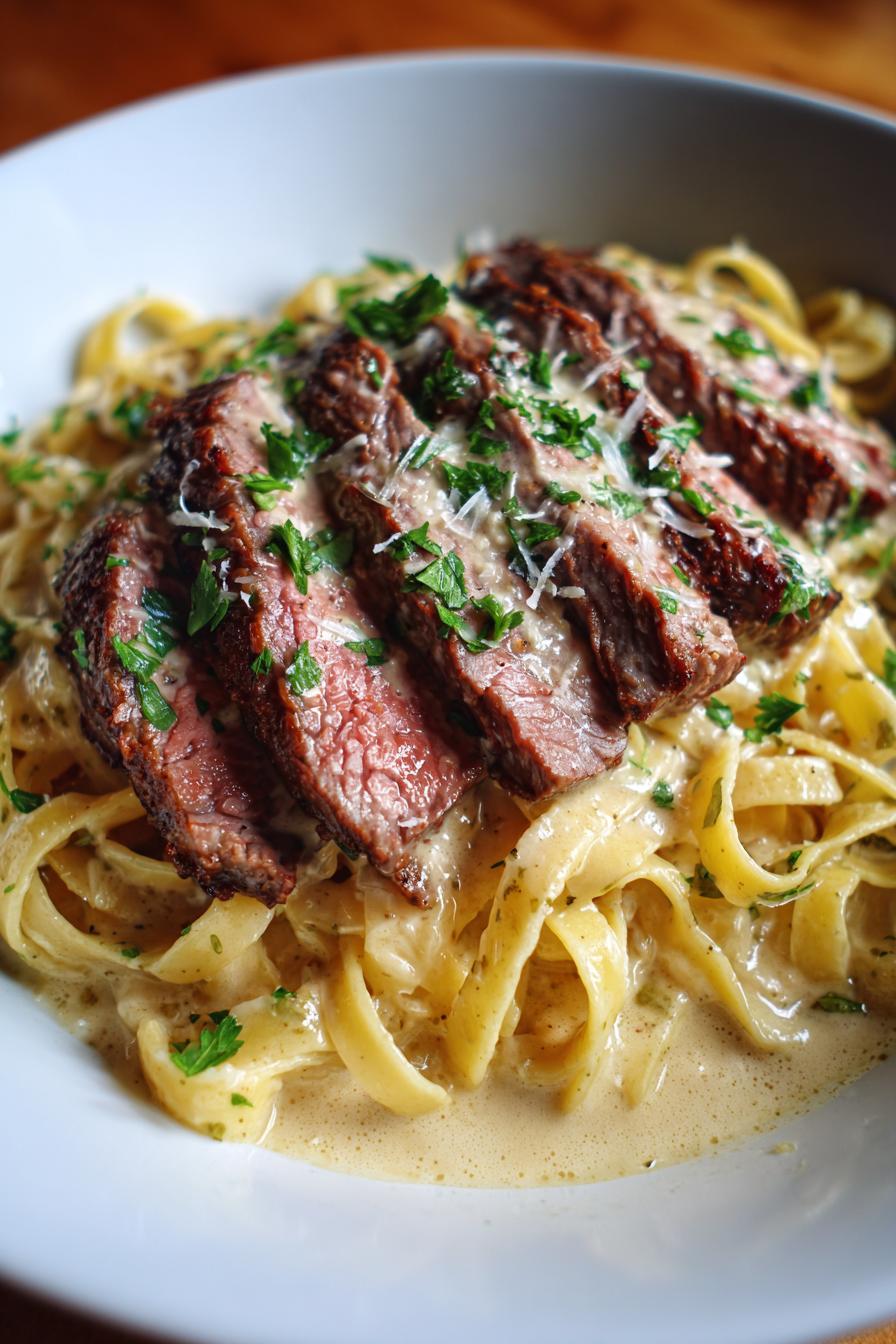 creamy cajun steak alfredo - detail 2