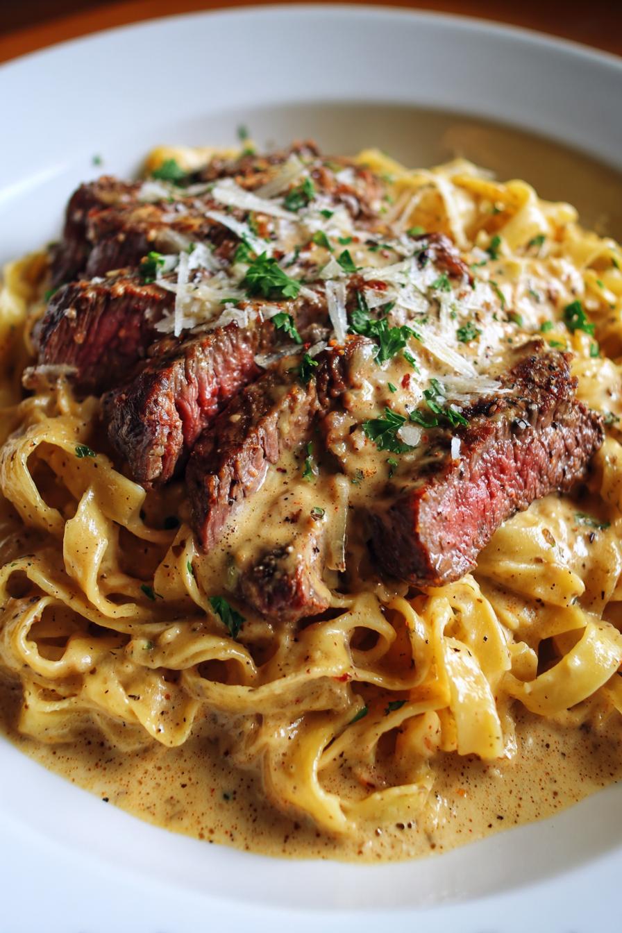 creamy cajun steak alfredo