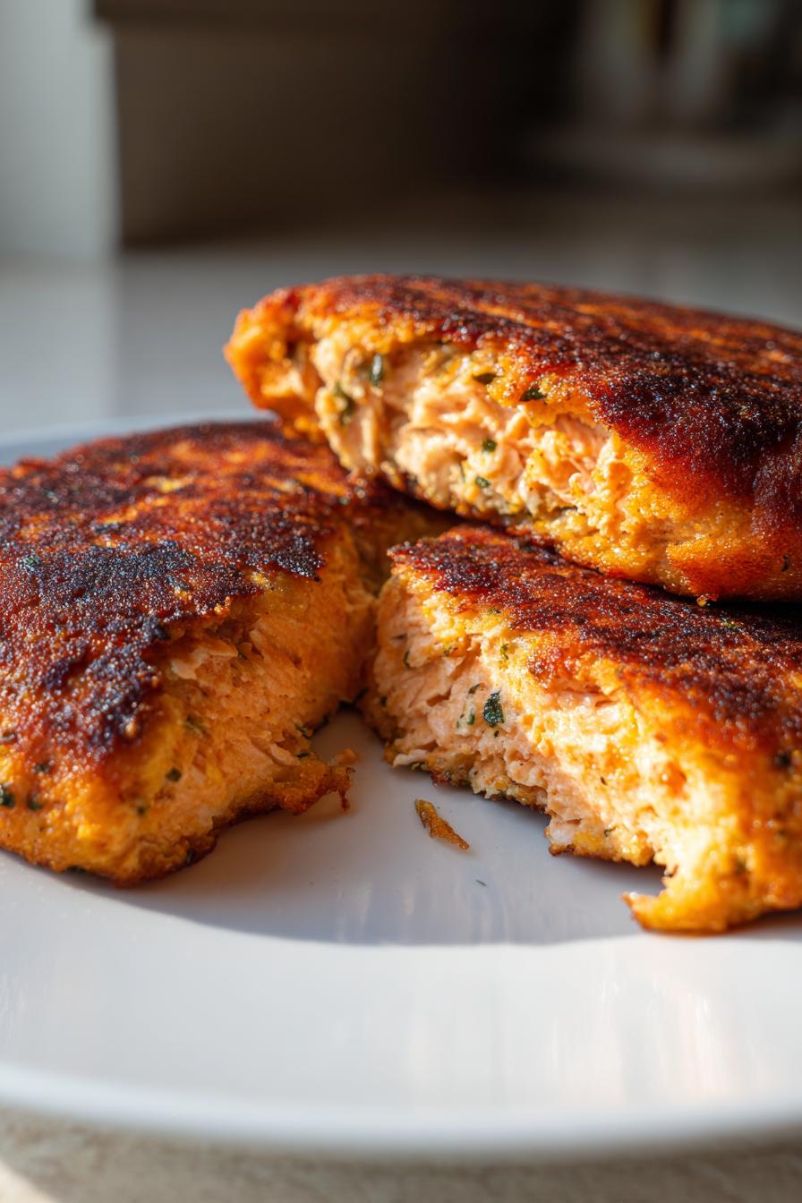 easy salmon patty - detail 1