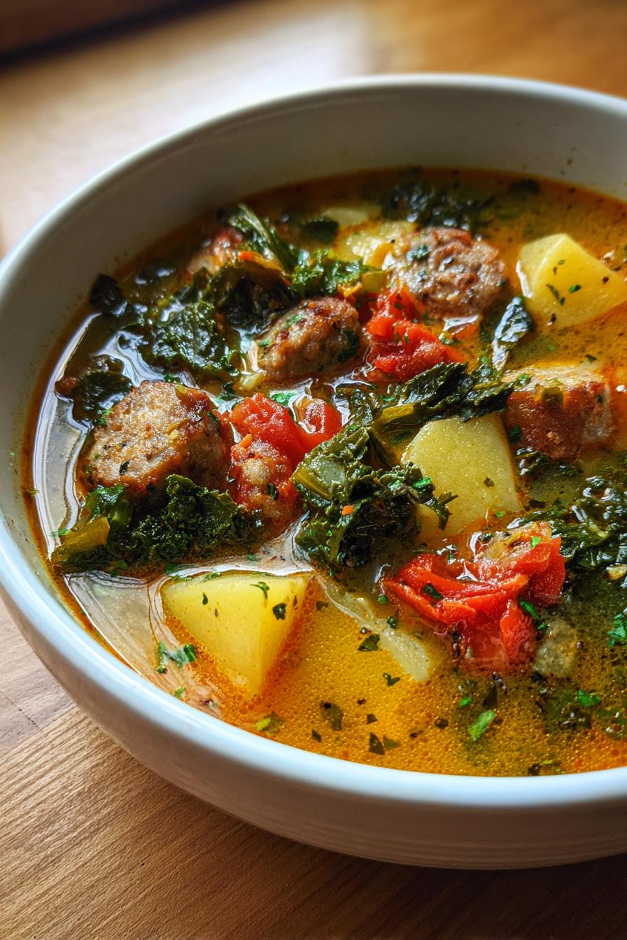 hearty tuscan sausage soup kale potatoes