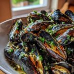 luxurious mussels in white wine sauce