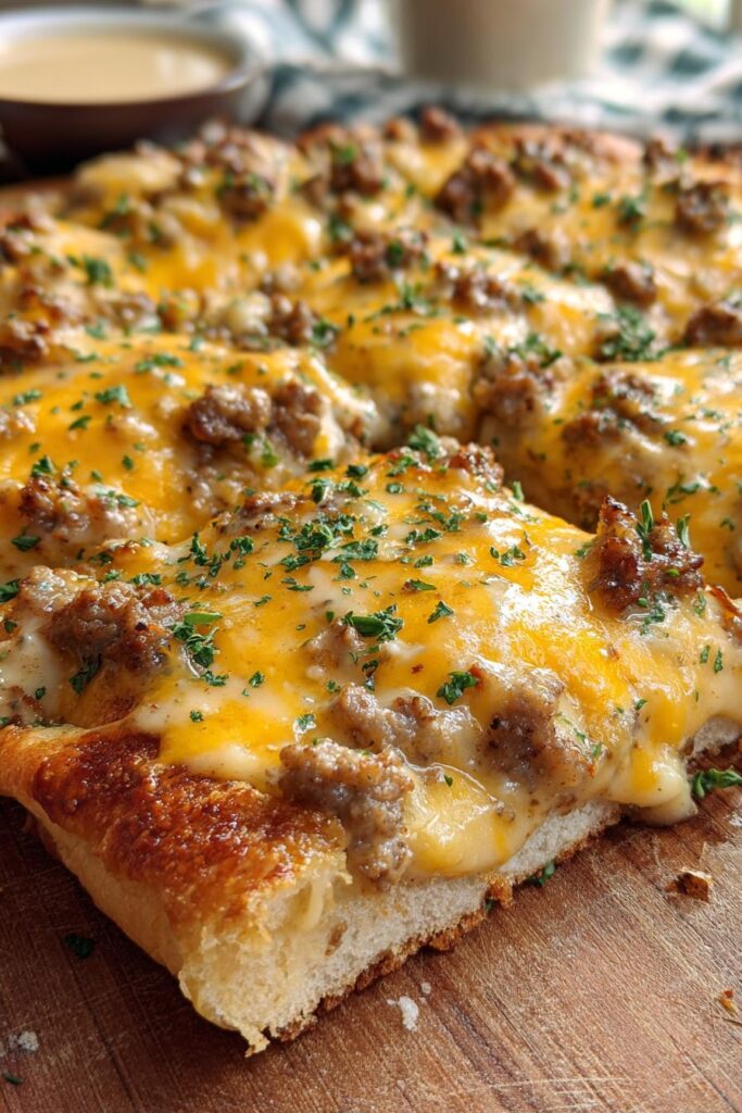 sausage gravy crescent roll breakfast pizza